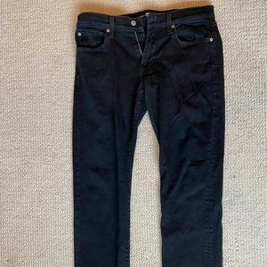 7 For All Mankind Slimmy in Black Jeans 31x31 LIKE NEW